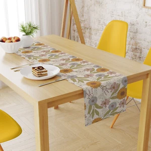 Plant Blue and Yellow Floral Table Runner Kitchen Dining Coffee Table Decoration - Picture 1 of 5