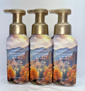 3 Farmhouse Pumpkin & Spice Gentle Foaming Hand Soap Bath &Body Works 8.75 fl oz - Picture 1 of 1