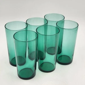 Juego de 6 vasos altos Libbey verde esmeralda vasos de té helados utensilios de bebida 6,25"x3,25" - Imagen 1 de 13