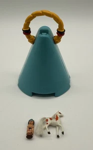 1995 Happy Trails Club Western Indian Teepee Compact Playset w/ Figure & Horse - Picture 1 of 8