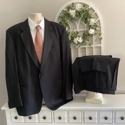 BOSS HUGO BOSS Black Label Super 100’s Satie/Eric 2 Pc Black Tuxedo 48R 42X33 - Image 1 of 4