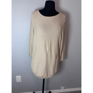 j.jill Jersey Punto Top Beige Mujer Talla Mediana Túnica Largo - Imagen 1 de 8
