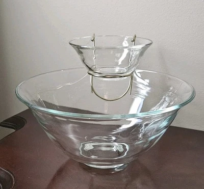 Juego de 3 piezas de cristal transparente vintage con soporte dorado para astillas y inmersiones Foto 1 de 4