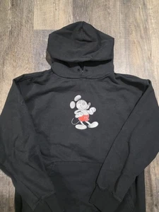 Disney Mickey Mouse and Friends Silver Mickey Size Medium Black Hoodie - Picture 1 of 9
