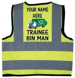 Personalisierte Trainee Bin Man Baby, Kleinkind, Kinder, Kids Hi Vis Jacke - Bild 1 von 32