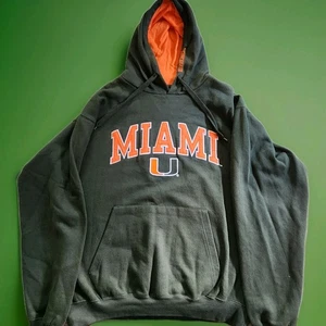 University Of Miami Hurricanes Hoodie Men’s LG Green Pullover Sweatshirt UM - Picture 1 of 2