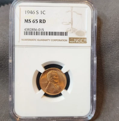 1946-S Wheat Cent Certified by NGC as MS 65 RD GORGEOUS COIN! - Image 1 of 4