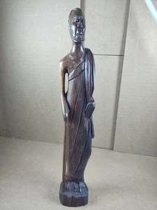 Estatua tribal africana vintage tallada a mano de madera 12,25 pulgadas - Imagen 1 de 9