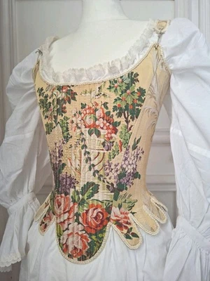 CORSET STYLE XVIIIÈME MARIE ANTOINETTE LOUIS XVI COSTUME THEATRE CARNAVAL - Immagine 1 di 4
