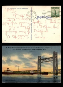 Mayfairstamps US 1941 Porsmouth to Milford CT Ship Bridge Postcard aau_66891 - Picture 1 of 2