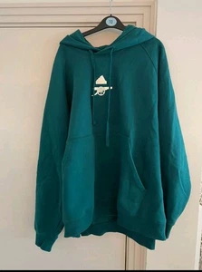 Arsenal Adidas Lifestyler Hoodie Mens XXL Green Oversized Sweatshirt 2023 - Picture 1 of 4