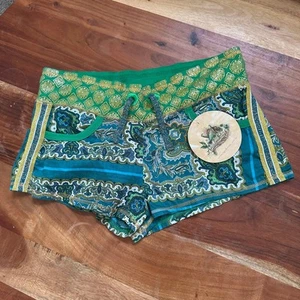 Pantalones Cortos de Natación Agua Bendita Talla M Azul Verde Paisley Encubrimiento - Imagen 1 de 5