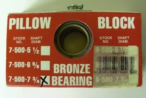 Chicago Pillow Block Bearing Die Cast 3/4" Bronze Bearing No. 7-500-7 3/4"  NOS - Picture 1 of 4