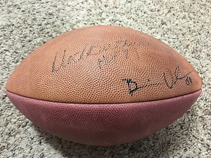 RARE HAND SIGNED Chicago Bears AFL Football Dick Butkus HOF /Brian Urlacher Ball - Picture 1 of 5