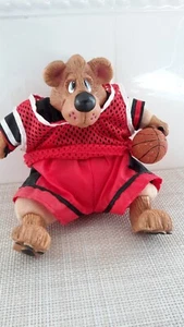Vintage Russ Berrie & Co Basketball Player Figurine Sitting Bear Pre-owned - Picture 1 of 7