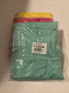 Kids X- Large T Shirts Lot 3-pc Brand New Individual Packaging Yellow/pink/teal - Picture 1 of 21