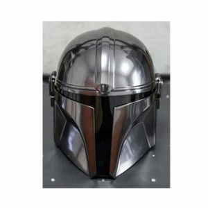 Mandalorian Helmet With Liner and Chin Strap (For LARP/Costumes/Steel Helmet - Picture 1 of 7