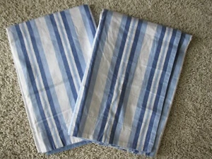 VINTAGE RALPH LAUREN BLUE AND WHITE STRIPE STANDARD PILLOWCASES/SHAMS COTTON - Picture 1 of 5