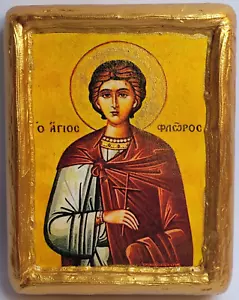 San Floro Il Martire San Firenze Flor Αγιος Φλωρος Icona greco ortodossa - Foto 1 di 9