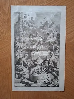 ANTIQUE FRENCH FRANCE ATLAS HENRI CHATELAIN TITLE PAGE COPPER ENGRAVING 1739 - Image 1 of 3