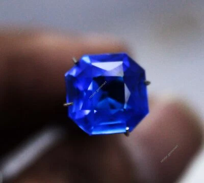 Piedra preciosa suelta CERTIFICADA de corte cuadrado azul natural NATURAL 10 quilates extremadamente rara Foto 1 de 4