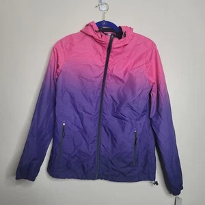 Chaqueta cortavientos New Balance rosa y púrpura ombre cremallera completa para mujer talla pequeña - Imagen 1 de 4