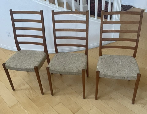 Vintage Mid Century Modern Svegards Markaryd Teak Ladder Back Dining Chair Cover