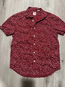 Levi’s Red Hawaiian Short Sleeve Medium Button Up Shirt - Picture 1 of 5