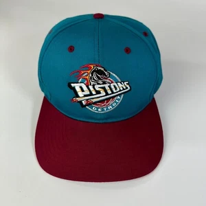 Detroit Pistons Hat Cap Vintage Blue Red Snapback NBA Twins Enterprise Old Logo - Picture 1 of 14