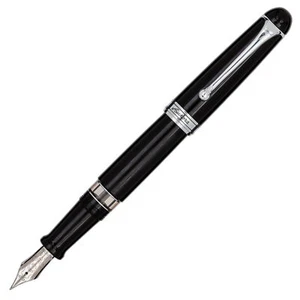 Aurora 88 Black Resin Chrome Fountain Pen 14K nib - Picture 1 of 4