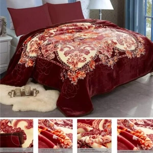 2Ply Heavy Thick Blanket Soft Korean Mink Bed Raschel Blankets Throw Queen/King - Picture 1 of 18