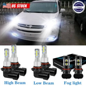 For Toyota Sienna 2006-2009 Combo 9005+9006 6X LED Headlight Fog Light Bulbs Kit - Picture 1 of 11