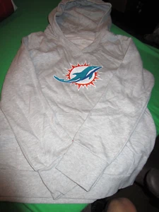 NWT NFL MIAMI DOLPHINS TUA TAGOVAILOA WOMENS V NECK HOODED SWEATSHIRT GRAY LG - Picture 1 of 4
