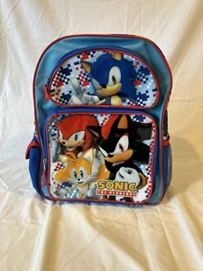 Sonic The Hedgehog 16" Large School Backpack Boy's /girls Book Bag EUC - Picture 1 of 5