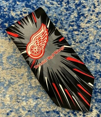 Corbata Ralph Marlin RM Sport Vintage 1997 Detroit Red Wings negra roja seda EE. UU. Foto 1 de 4