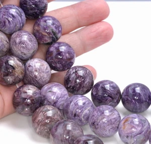 16 mm cuentas sueltas redondas de piedra preciosa charoite grado aa - Imagen 1 de 4