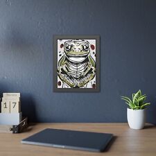 Frog Ink Brush Style Framed Print | Stylish Pinewood Frame | Animal Wall Art 