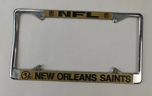 Vintage NFL New Orleans Saints Metal License Plate Frame - Picture 1 of 5