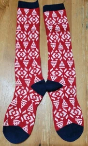Land's End Kids Thermaskin Heat Boot Socks Pizza Fairisle Size XL fits 5-9 NEW! - Picture 1 of 4