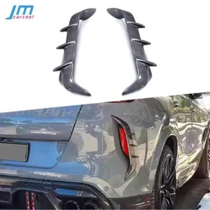 For BMW F96 X6 2019-2022 Carbon Fiber Side Air Vent Rear Bumper Fin - Picture 1 of 5