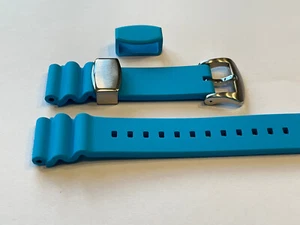 Fluorubber Watch Band - Diver Style (22mm) - Blue - Picture 1 of 4