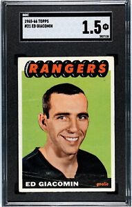 1965 / 1966 Topps #21 Ed Giacomin RC HOF SGC 1.5 Fair PSA New York Rangers