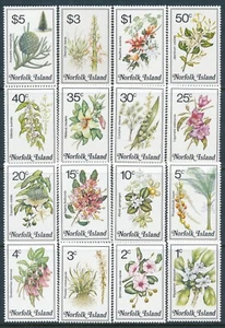 1984 NORFOLK ISLAND FLOWERS SET OF 16 FINE MINT MNH - Picture 1 of 3