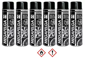 6er Sparpack 500ml schwarz glanz Felgenlack Lackspray Felgenspray Lack Tuning - Bild 1 von 2