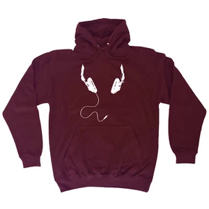 Headphones Around Neck - Novelty Mens Womens Clothing Funny Gift Hoodies Hoodie - Picture 1 of 10