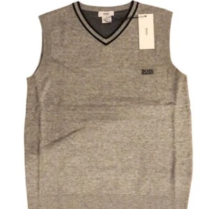 Hugo Boss Boy's Vest Sweater Cardigan Gray Size 14-S - Picture 1 of 5