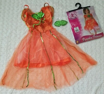 PRINCESA CALABAZA Niñas Disfraz Halloween Vestido Elegante Mediano 7-8 Por Rubíes Naranja Foto 1 de 4