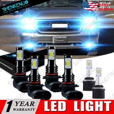Farol dianteiro LED Hi&Lo + kit lâmpada de neblina para Chevy Suburban Tahoe 2001-2006 8000K - Imagem 1 de 4