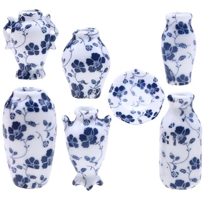  7pcs Mini Ceramic Vase Decoration Miniature Craft Simulated Plant Vase Mini - Bild 1 von 4