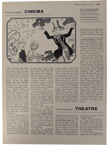"Willy Wonka y la fábrica de chocolate" revisión de la película 1971 Punch Mag historia del Reino Unido 1 pg - Imagen 1 de 1